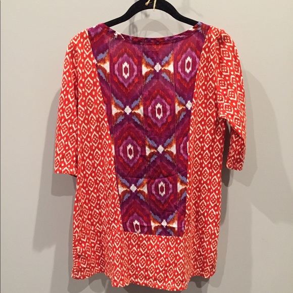 Anthropologie / Akemi + Kin Orange & Pink Blouse - Picture 4 of 5